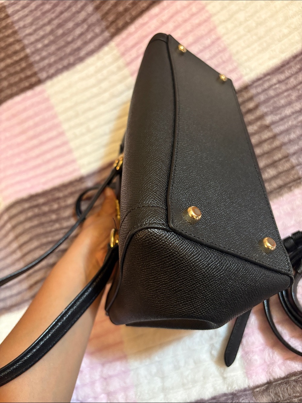 Coach Kailey Carryall Black in Crossgrain Leather - Picture 5 of 14